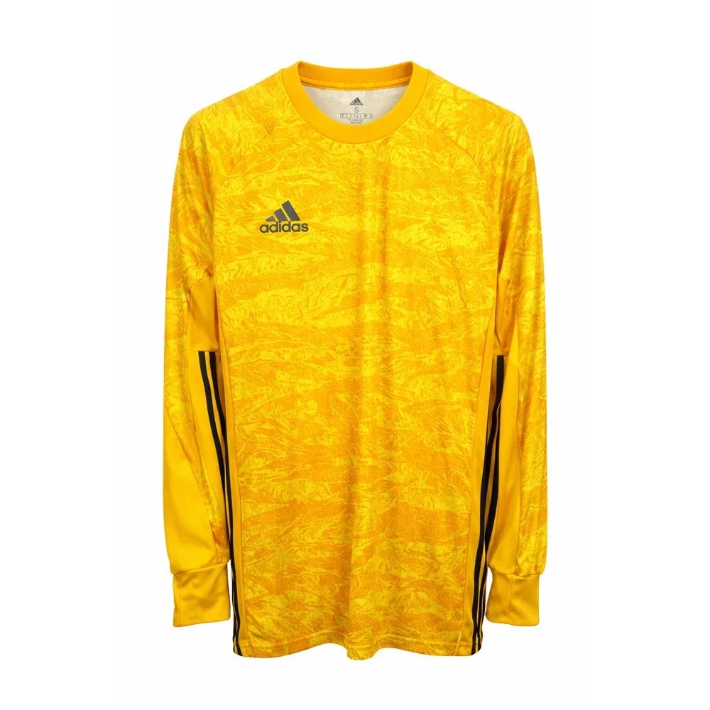 Adidas Climalite Yellow Grunge Y2K Long Sleeve Soccer Jersey Streetwear S